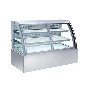 Curved Glass Display Showcase Big for Dessert Cake Bakery Bread